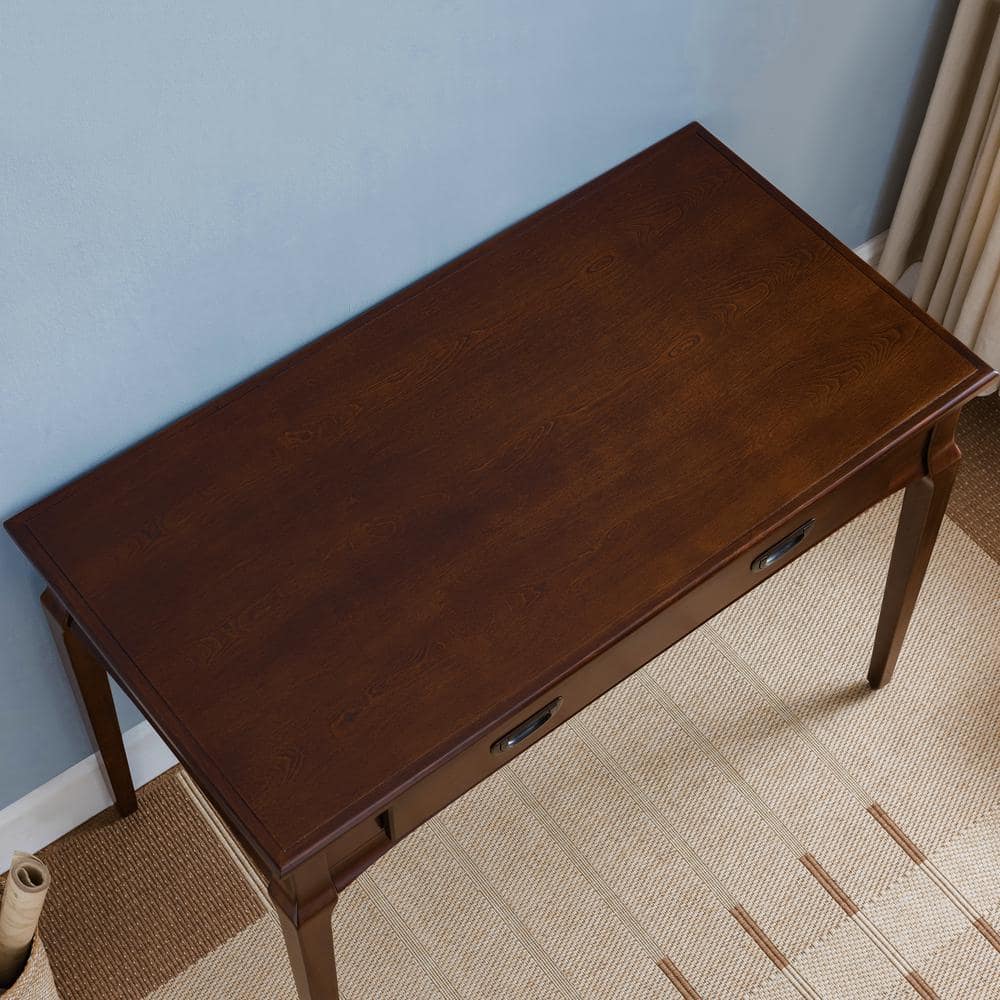 Stratus 42" Dark Cherry Wood Writing Desk with Drawer