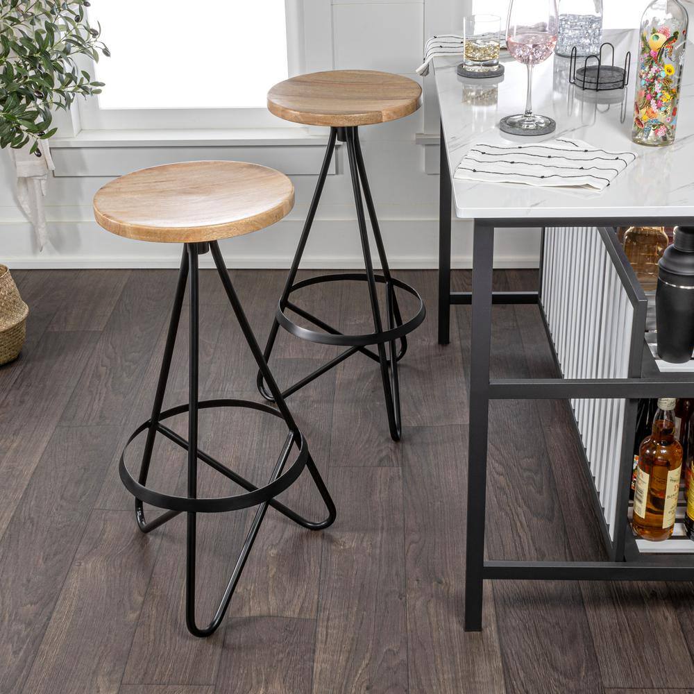 Wood seat best sale bar stools