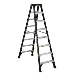 8 ft. Fiberglass Step Ladder 12.2 ft. Reach Height Type 1A - 300 lbs., Expanded Work Step and Impact Absorption System