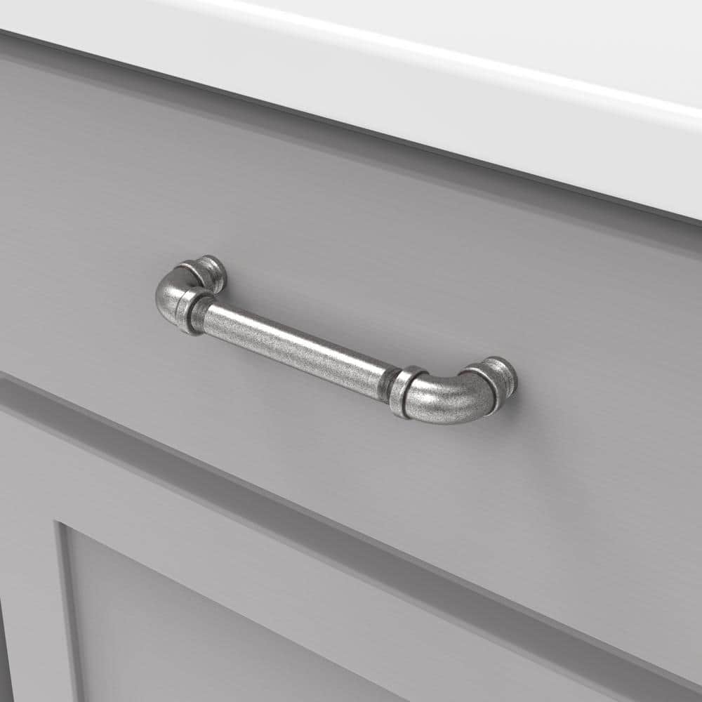 Black Nickel Industrial Bar Cabinet Pull with Mounting Hardware