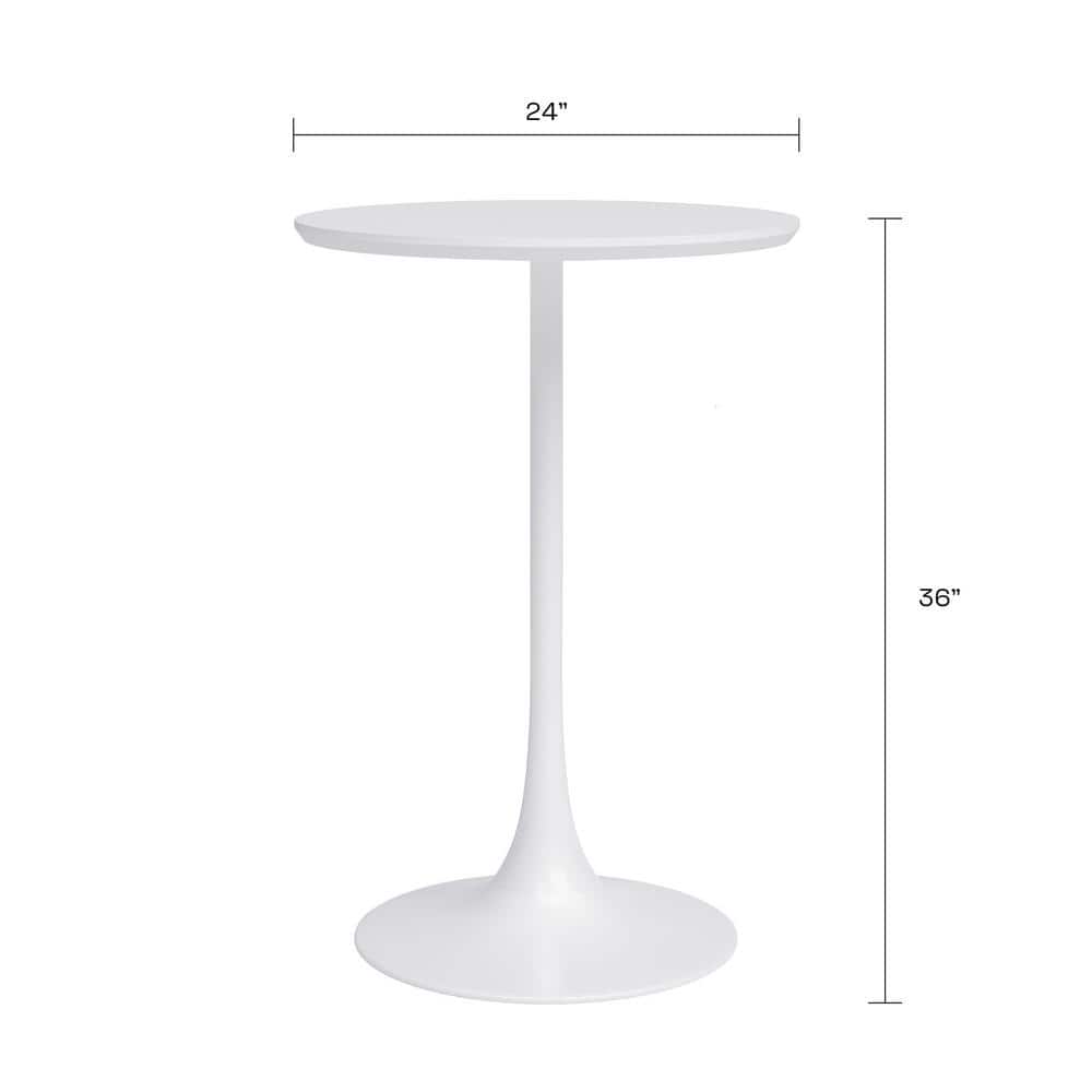 White Round Mid-Century Modern Counter Height Table