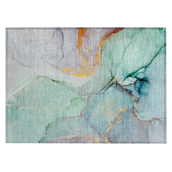 Addison Rugs Chantille ACN506 Teal 1 ft. 8 in. x 2 ft. 6 in. Machine Washable Indoor/Outdoor Geometric Area Rug