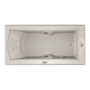 Fuzion salon spa 70.7 in. W. x 35.4 in. Rectangular Combination Bathtub with Right Drain in Oyster