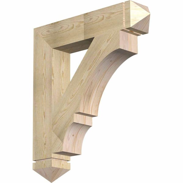 Ekena Millwork 6 in. x 36 in. x 32 in. Douglas Fir Balboa Arts and Crafts Rough Sawn Bracket