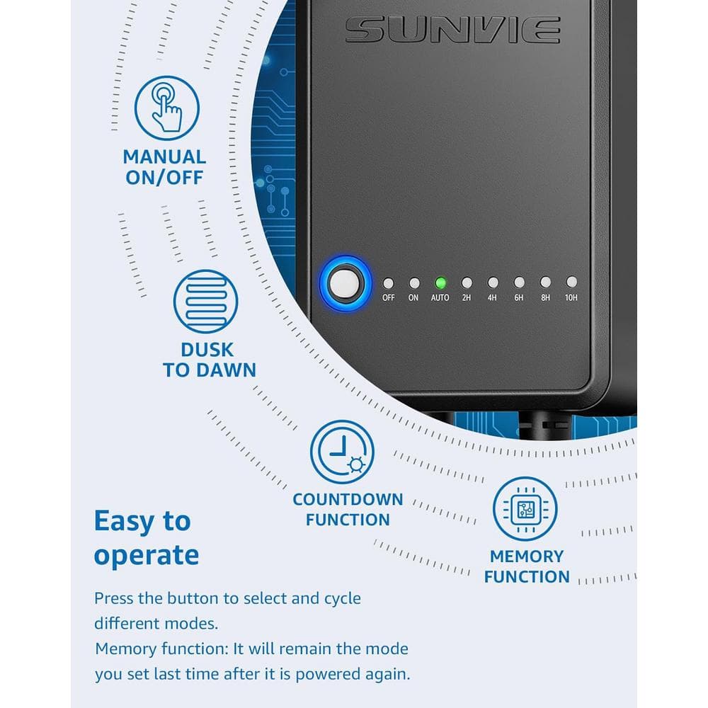 60W Black Low Voltage Landscape Transformer with Timer and Photocell Sensor