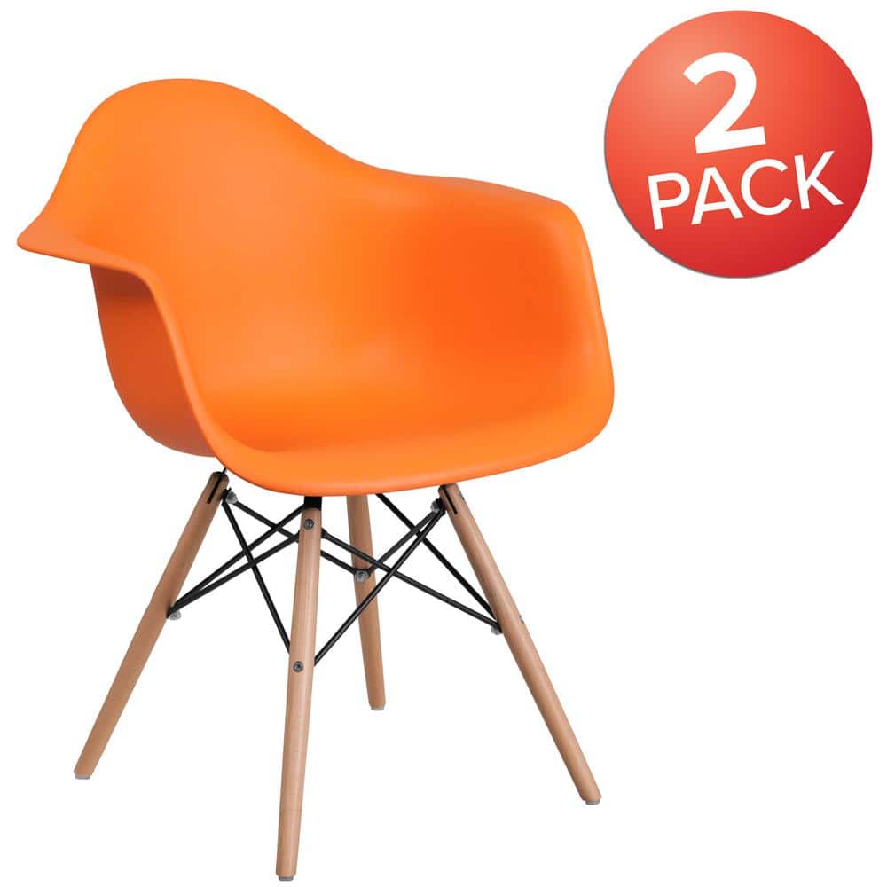 Carnegy Avenue Orange Plastic Party Chairs (Set of 2) CGAFH224454OR