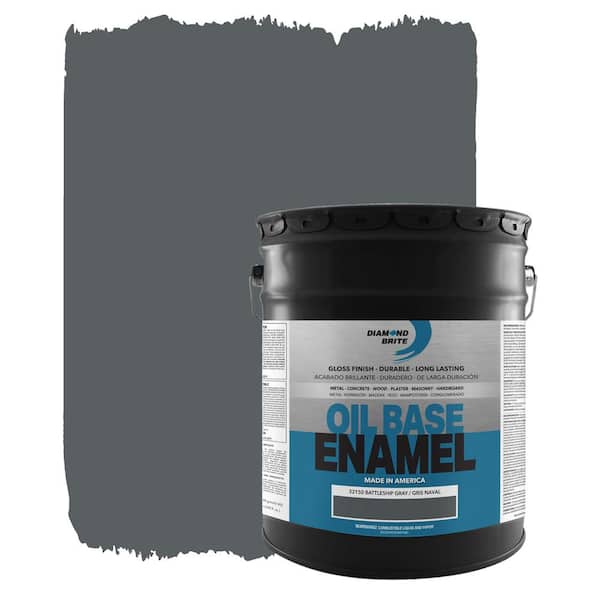 Diamond Brite Paint 3200 Series 5 Gallon 3215 Battleship Gray High Gloss Oil Enamel Paint