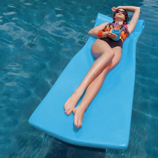 Pool Mate Marina Blue XX-Large Foam Mattress with Bonus Koozie Pool Float