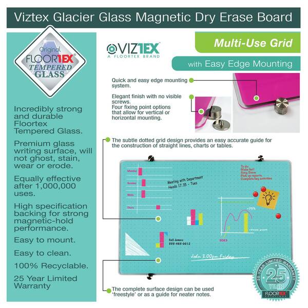 Glass Memo Board Magnetic Heat Resistant Toughened Glass 30x30cm purple 