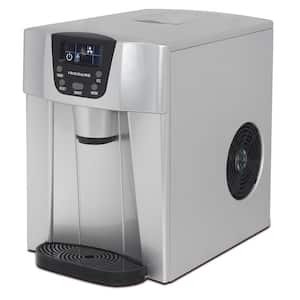 26 lbs. Freestanding Ice Maker and Water Dispenser in Silver
