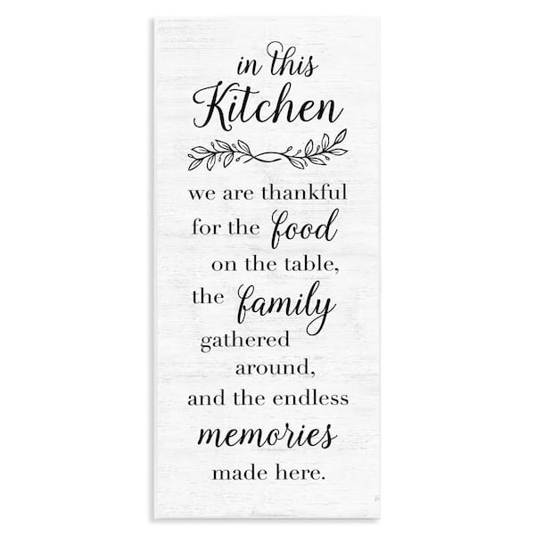 Stupell Industries Kitchen Family Gratitude by Natalie Carpentieri Unframed Typography Graphic Art Print 17 in. x 7 in.