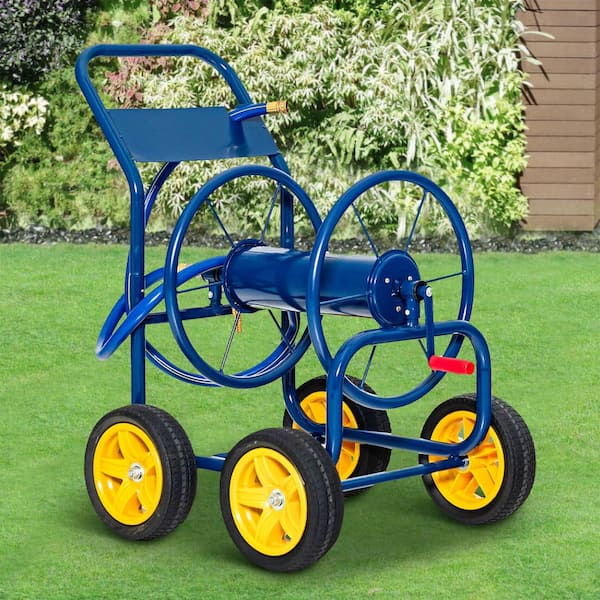 ANGELES HOME Blue Garden Hose Reel Cart Holds 330 ft. of 3/4 in. or 5/8 in.  Hose 398CKGT19NY - The Home Depot