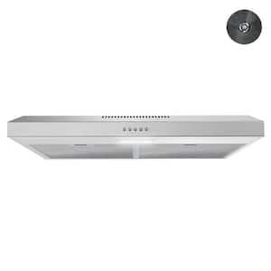 30 in. Raffaele Convertible Undermount Range Hood in Brushed Stainless Steel, Mesh Filters,Push Button Control,LED Light