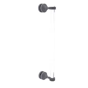 Pacific Grove Collection 18 Inch Single Side Shower Door Pull with Dotted Accents in Matte Gray
