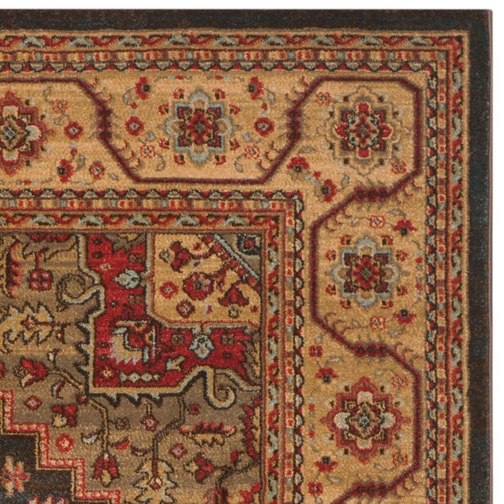 Elegant Navy & Natural 9' x 12' Reversible Synthetic Area Rug