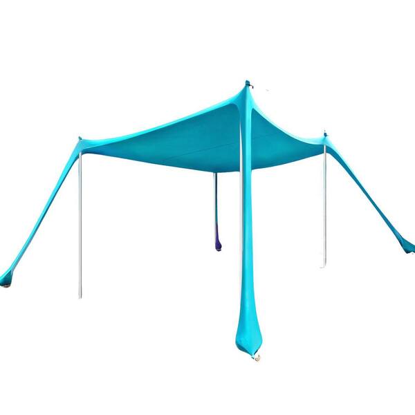 10 x 10 ft Light Blue Beach Tent with UPF50 Sun Protection