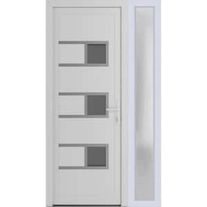 VDOMDOORS 44 in. x 80 in. Left-hand/Inswing Frosted Glass White