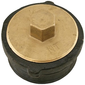 3 in. x 2-1/8 in. No Hub Cast Iron Cleanout with 2-1/2 in. Raised Head Heavy Plug for DWV