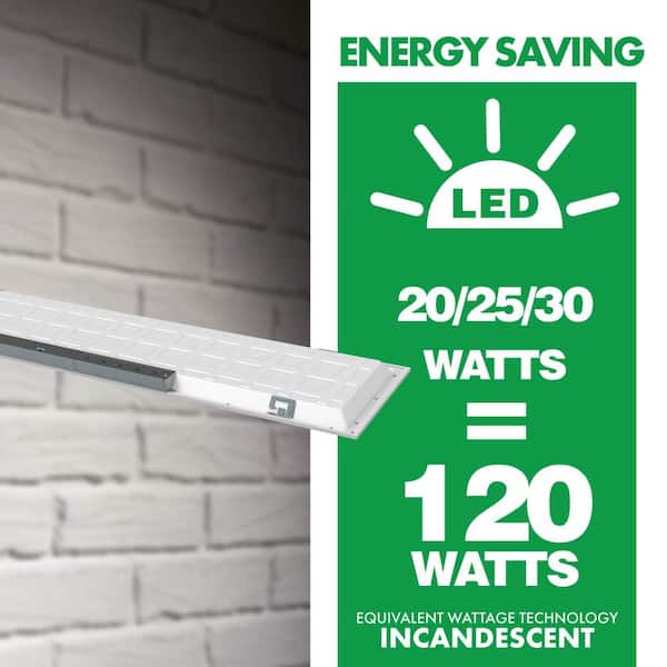 LEDone 1 ft. x 4 ft. 2500/3125/3750 Lumens Integrated LED Panel Light, 3500K/4500K/5000K (4-Pack)