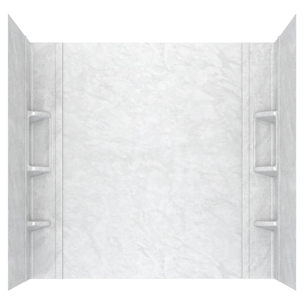 American Standard Ovation 32 in. x 60 in. x 59 in. 5-Piece Glue-Up Alcove Bath Wall Set in White Marble -  2968BWT60.252