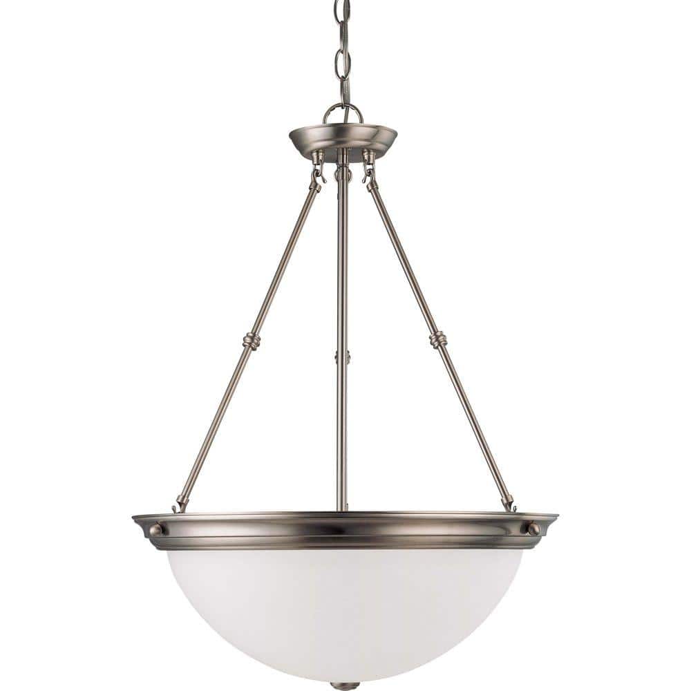 Nuvo 20" Brushed Nickel Pendant with Frosted Glass