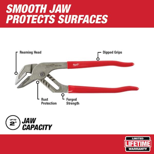 10 in. and 12 in.Smooth Jaw Pliers with Dipped Grip  Handles (2-PC)