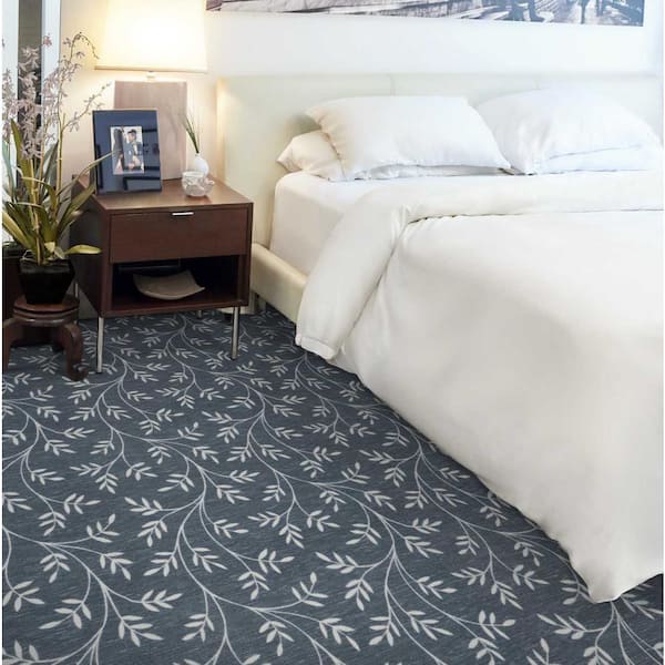 Spring Freedom Denim Blue 13.2 ft. 35.39 oz. Nylon Pattern Installed Carpet