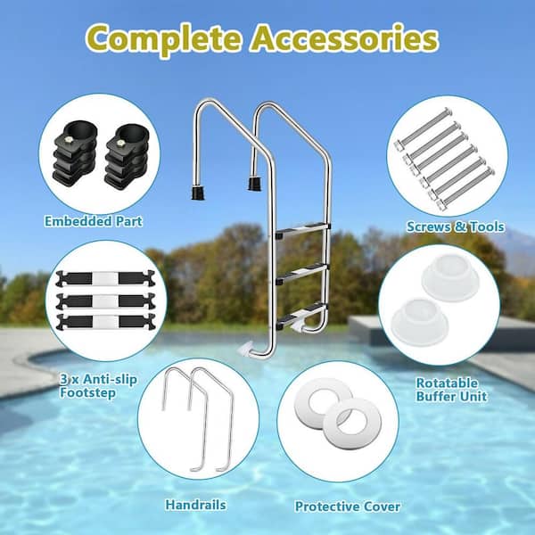 Swimming Pool Ladder Mats Anti-Slip Texture Protection Durable