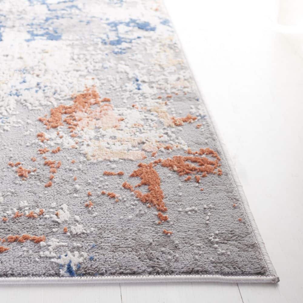 Gray and Blue 8' x 10' Tufted Wool Area Rug