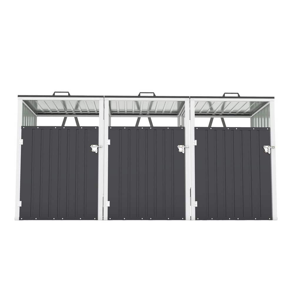 8 ft. W x 3 ft. D Metal Outdoor Garbage Bin Shed for Garbage Storage, Stores 3-Trash Cans（24 sq. ft. ）In Dark Gray price history on PriceWatchPro