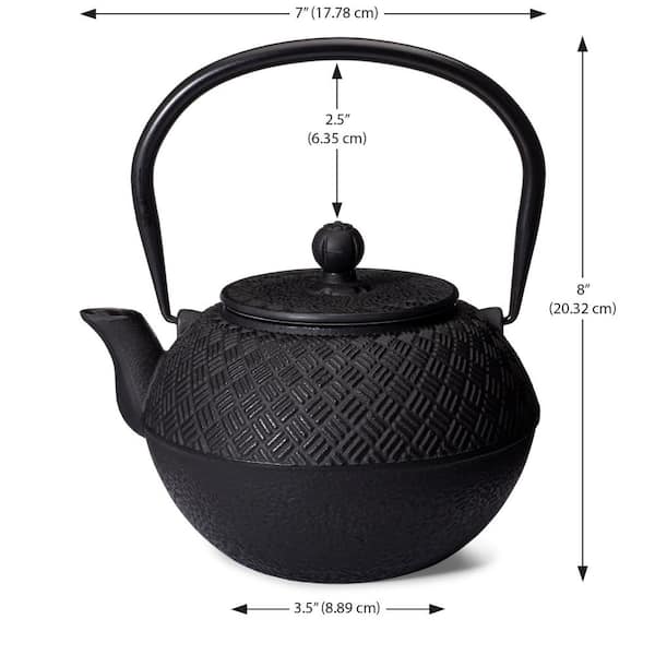 Eight Sided Cast Iron Tea Kettle Antique Iron Japanese Teapot  with Copper Lid Non-Toxic Tea Kettle Vintage Black Hand Crafted Teapot LOZ:  Teapots