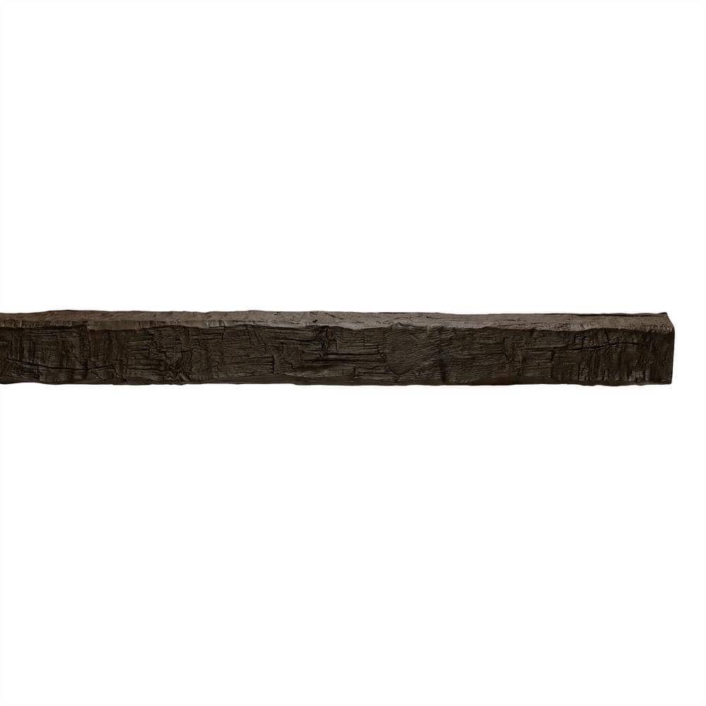 5 in x 5 in x 13 ft Dark Walnut Hand Hewn Faux Wood Beam