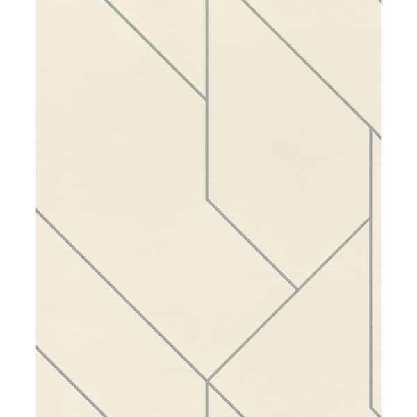 Advantage 57.8 sq. ft. Pollock White Gilded Geometric Strippable Wallpaper Covers
