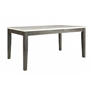 Danielle White Marble 64 in. 4 Legs Dining Table (Seats 6)