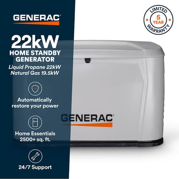 22,000 Watt Air-Cooled Whole House Home Standby Generator