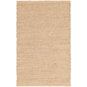 Natural Jute Bleached 2 ft. x 3 ft. Solid Contemporary Kitchen Area Rug