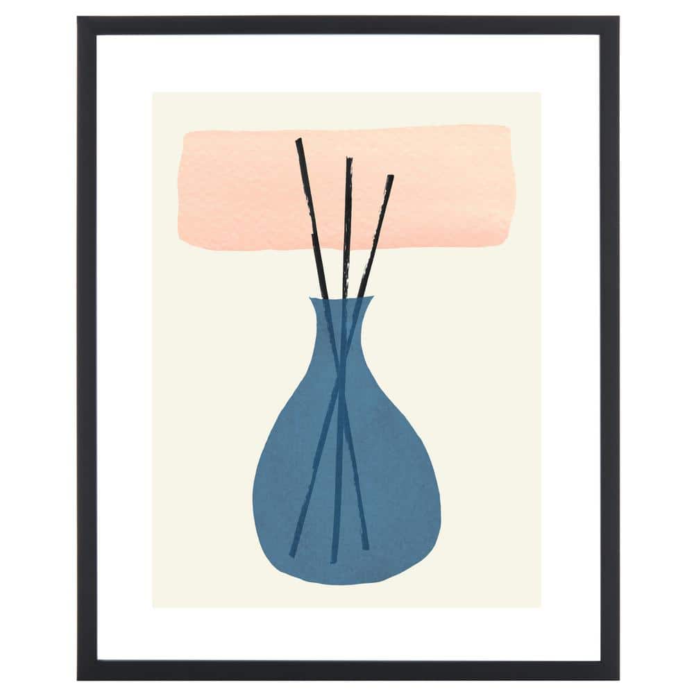 Blush and Blue Abstract Framed Wall Art, 16 x 20 Inch