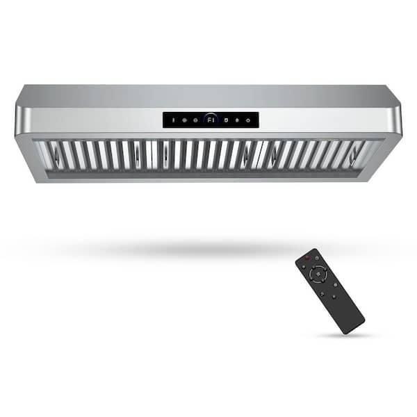 36 in. 900CFM Ducted Under Cabinet Range Hood with 3-Speed Gesture Sensing & Touch Control Panel in Stainless Steel