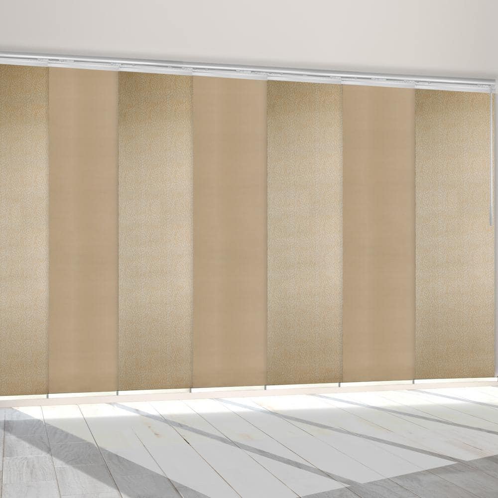 Beachy 110 in. - 153 in. W x 94 in. L Adjustable 7- Panel Satin Nickel Single Rail Panel Track with 23.5 in. Slates price history on PriceWatchPro