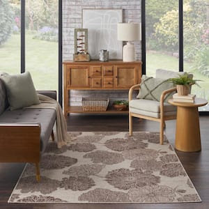Garden Oasis Natural 4 ft. x 6 ft. Nature-inspired Contemporary Area Rug