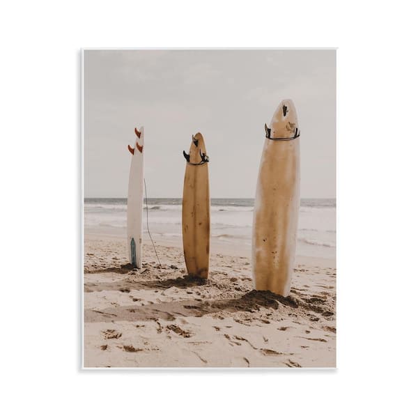 Coastal Standing Surfboards by LSR Design Studio Unframed Sports Graphic Art Print 14 in. x 11 in.
