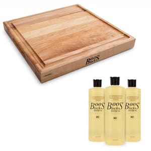 Block Square Cutting Board Bundle with Mystery Maintenance Oil (3-Pack)