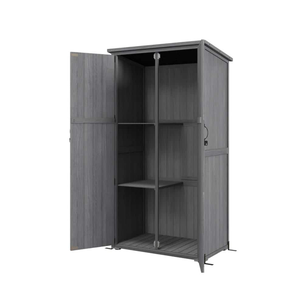 Wood Outdoor Floor Storage Cabinet,35.5 in. W × 21.5 in.D Freestanding Storage Cabinet,Outdoor Storage Cabinet price history on PriceWatchPro