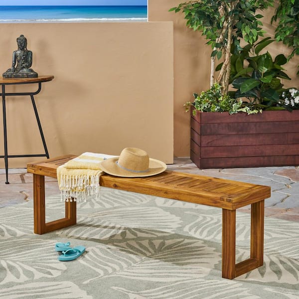 Tegan 60 in. Sandblast Natural Wood Outdoor Bench