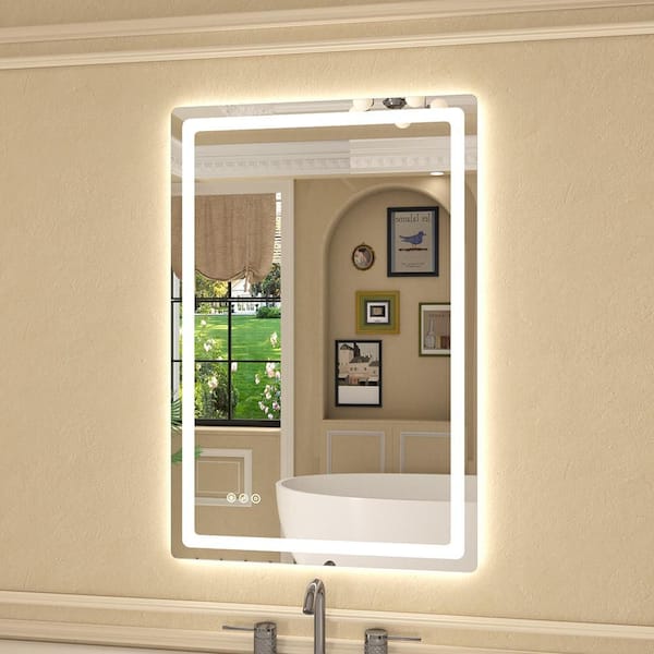 Twinkle 24 in. W x 36 in. H Rectangular Frameless Anti-Fog LED Dimmable Wall Bathroom Vanity Mirror in Polished Crystal