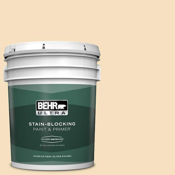 BEHR ULTRA 5 gal. #PPL-41 Tea Cookie Extra Durable Semi-Gloss Enamel Interior Paint & Primer