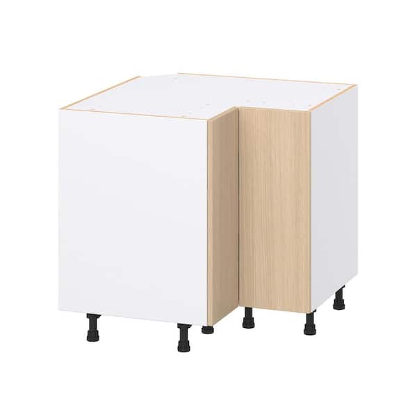 Timberline Mojavi Oak Slab Assembled Lazy Susan Base Corner Kitchen Cabinet (36 in. W x 34.5 in. H x 24 in. D)