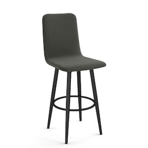 Watson 25.25 in. Charcoal Grey Polyester/Black Metal Counter Stool