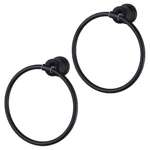 Wall Mounted Towel Ring in Black