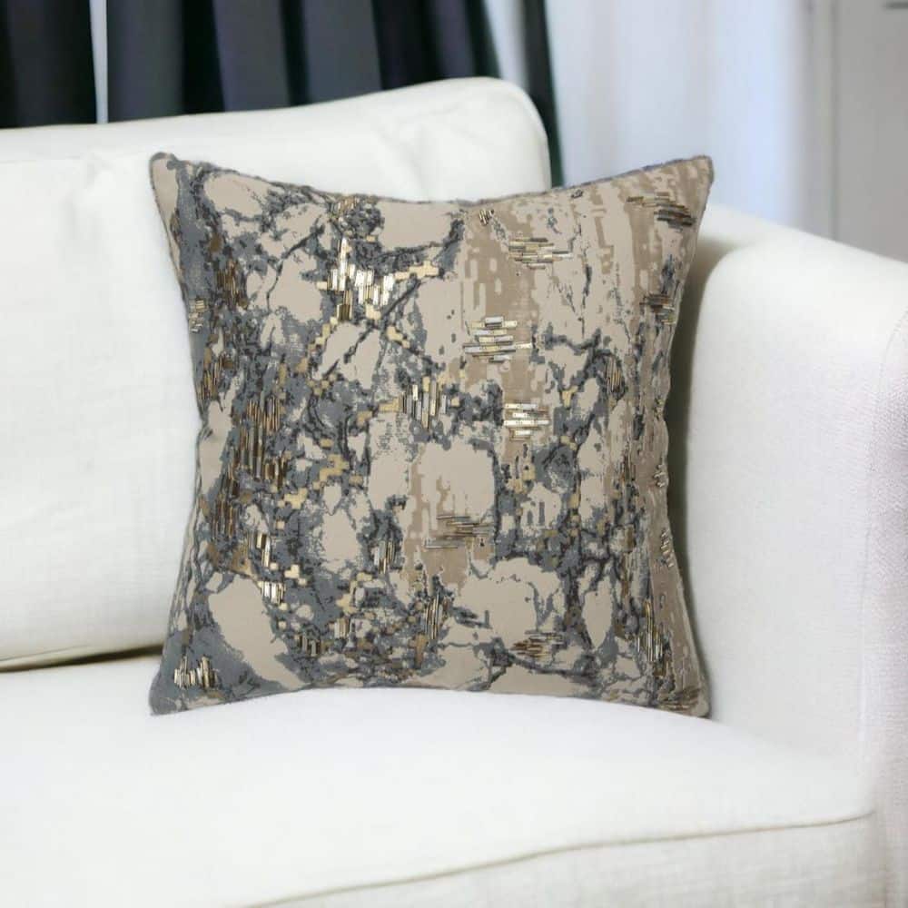 Taupe Solid Polyester 20 in. x 20 in. Throw Pillow price history on PriceWatchPro